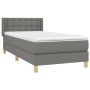 Cama box spring con colchón tela gris oscuro 90x200 cm de vidaXL, Camas y somieres - Ref: Foro24-3130562, Precio: 309,25 €, D...