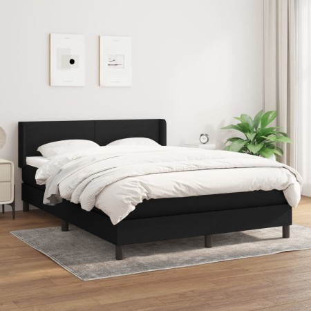 Box spring bed with black fabric mattress 140x200 cm by vidaXL, Beds and slatted bases - Ref: Foro24-3129555, Price: 398,44 €...