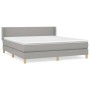 Box spring bed with light gray fabric mattress 160x200 cm by vidaXL, Beds and slatted bases - Ref: Foro24-3130121, Price: 507...