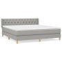 Box spring bed with light gray fabric mattress 160x200 cm by vidaXL, Beds and slatted bases - Ref: Foro24-3130521, Price: 512...