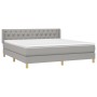 Box spring bed with light gray fabric mattress 160x200 cm by vidaXL, Beds and slatted bases - Ref: Foro24-3130521, Price: 512...