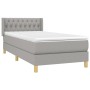 Box spring bed with light gray fabric mattress 100x200 cm by vidaXL, Beds and slatted bases - Ref: Foro24-3130489, Price: 352...