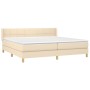 Box spring bed with cream fabric mattress 200x200 cm by vidaXL, Beds and slatted bases - Ref: Foro24-3130302, Price: 609,15 €...