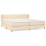 Box spring bed with cream fabric mattress 200x200 cm by vidaXL, Beds and slatted bases - Ref: Foro24-3130142, Price: 608,63 €...