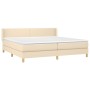 Box spring bed with cream fabric mattress 200x200 cm by vidaXL, Beds and slatted bases - Ref: Foro24-3130142, Price: 608,63 €...