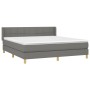 Cama box spring con colchón tela gris oscuro 160x200 cm de vidaXL, Camas y somieres - Ref: Foro24-3130282, Precio: 478,58 €, ...