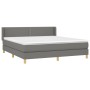 Cama box spring con colchón tela gris oscuro 160x200 cm de vidaXL, Camas y somieres - Ref: Foro24-3130202, Precio: 472,54 €, ...