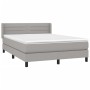 Box spring bed with light gray fabric mattress 140x190 cm by vidaXL, Beds and slatted bases - Ref: Foro24-3129785, Price: 443...