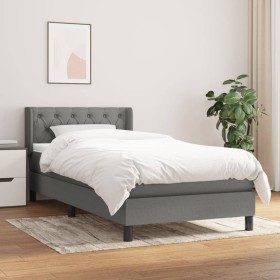 Cama box spring con colchón tela gris oscuro 80x200 cm de vidaXL, Camas y somieres - Ref: Foro24-3129906, Precio: 277,99 €, D...