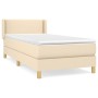 Box spring bed with cream fabric mattress 100x200 cm by vidaXL, Beds and slatted bases - Ref: Foro24-3130174, Price: 337,42 €...