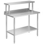 Kitchen work table with stainless steel shelf 120x60x120 cm by vidaXL, Restoration - Ref: Foro24-3054469, Price: 225,08 €, Di...