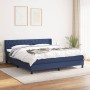 Cama box spring con colchón tela azul 160x200 cm de vidaXL, Camas y somieres - Ref: Foro24-3129967, Precio: 521,29 €, Descuen...