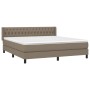 Cama box spring con colchón tela gris taupe 180x200 cm de vidaXL, Camas y somieres - Ref: Foro24-3129973, Precio: 583,24 €, D...