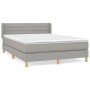 Cama box spring con colchón tela gris claro 140x200 cm de vidaXL, Camas y somieres - Ref: Foro24-3130353, Precio: 448,73 €, D...