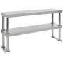 Kitchen work table with stainless steel shelf 120x60x150 cm by vidaXL, Restoration - Ref: Foro24-3054470, Price: 274,77 €, Di...