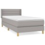 Cama box spring con colchón tela gris claro 90x200 cm de vidaXL, Camas y somieres - Ref: Foro24-3130321, Precio: 313,03 €, De...