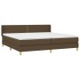 Cama box spring con colchón tela marrón oscuro 200x200 cm de vidaXL, Camas y somieres - Ref: Foro24-3130220, Precio: 571,74 €...