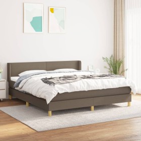 Cama box spring con colchón tela gris taupe 180x200 cm de vidaXL, Camas y somieres - Ref: Foro24-3130133, Precio: 552,59 €, D...