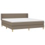 Cama box spring con colchón tela gris taupe 180x200 cm de vidaXL, Camas y somieres - Ref: Foro24-3130133, Precio: 541,44 €, D...