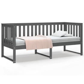 Sofá cama madera maciza de pino gris 75x190 cm de vidaXL, Camas y somieres - Ref: Foro24-820893, Precio: 137,93 €, Descuento: %