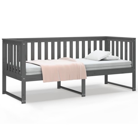 Sofá cama madera maciza de pino gris 75x190 cm de vidaXL, Camas y somieres - Ref: Foro24-820893, Precio: 137,81 €, Descuento: %