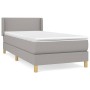 Box spring bed with light gray fabric mattress 90x200 cm by vidaXL, Beds and slatted bases - Ref: Foro24-3130081, Price: 317,...