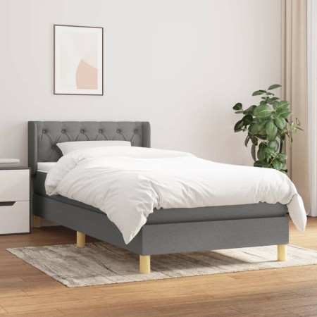 Cama box spring con colchón tela gris oscuro 80x200 cm de vidaXL, Camas y somieres - Ref: Foro24-3130466, Precio: 286,52 €, D...