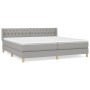 Cama box spring con colchón tela gris claro 200x200 cm de vidaXL, Camas y somieres - Ref: Foro24-3130537, Precio: 582,24 €, D...