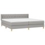 Cama box spring con colchón tela gris claro 200x200 cm de vidaXL, Camas y somieres - Ref: Foro24-3130537, Precio: 582,24 €, D...