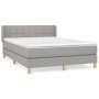 Cama box spring con colchón tela gris claro 140x200 cm de vidaXL, Camas y somieres - Ref: Foro24-3130273, Precio: 458,21 €, D...