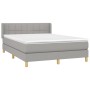 Cama box spring con colchón tela gris claro 140x200 cm de vidaXL, Camas y somieres - Ref: Foro24-3130273, Precio: 458,21 €, D...