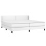 Box spring bed with white synthetic leather mattress 200x200 cm by vidaXL, Beds and slatted bases - Ref: Foro24-3130740, Pric...