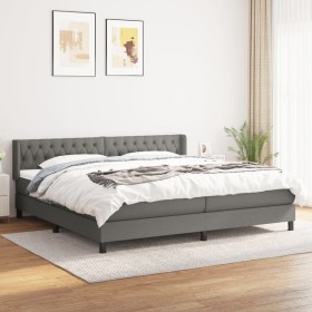 Cama box spring con colchón tela gris oscuro 200x200 cm de vidaXL, Camas y somieres - Ref: Foro24-3129978, Precio: 558,99 €, ...