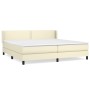 Box spring bed with cream synthetic leather mattress 200x200 cm by vidaXL, Beds and slatted bases - Ref: Foro24-3130741, Pric...