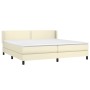 Box spring bed with cream synthetic leather mattress 200x200 cm by vidaXL, Beds and slatted bases - Ref: Foro24-3130741, Pric...