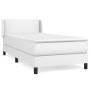 Box spring bed with white synthetic leather mattress 100x200 cm by vidaXL, Beds and slatted bases - Ref: Foro24-3130704, Pric...