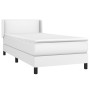 Box spring bed with white synthetic leather mattress 100x200 cm by vidaXL, Beds and slatted bases - Ref: Foro24-3130704, Pric...