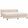 Box spring bed with cappuccino synthetic leather mattress 200x200cm by vidaXL, Beds and slatted bases - Ref: Foro24-3130744, ...