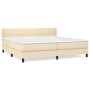 Box spring bed with cream fabric mattress 200x200 cm by vidaXL, Beds and slatted bases - Ref: Foro24-3129742, Price: 632,07 €...