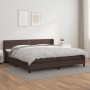 Cama box spring con colchón cuero sintético marrón 200x200 cm de vidaXL, Camas y somieres - Ref: Foro24-3130742, Precio: 606,...