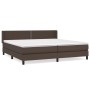 Box spring bed with brown synthetic leather mattress 200x200 cm by vidaXL, Beds and slatted bases - Ref: Foro24-3130742, Pric...