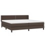 Box spring bed with brown synthetic leather mattress 200x200 cm by vidaXL, Beds and slatted bases - Ref: Foro24-3130742, Pric...