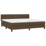 Cama box spring con colchón tela marrón oscuro 200x200 cm de vidaXL, Camas y somieres - Ref: Foro24-3129660, Precio: 570,68 €...