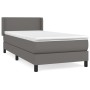 Box spring bed with gray synthetic leather mattress 80x200 cm by vidaXL, Beds and slatted bases - Ref: Foro24-3130629, Price:...