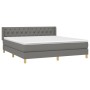 Cama box spring con colchón tela gris oscuro 160x200 cm de vidaXL, Camas y somieres - Ref: Foro24-3130522, Precio: 496,99 €, ...