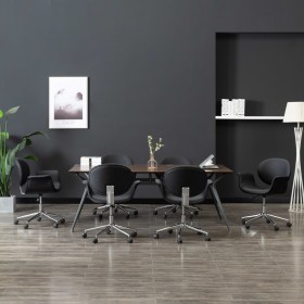 Swivel dining chairs 6 units black synthetic leather by vidaXL, dining chairs - Ref: Foro24-3054856, Price: 893,98 €, Discoun...