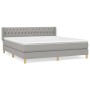 Cama box spring con colchón tela gris claro 180x200 cm de vidaXL, Camas y somieres - Ref: Foro24-3130529, Precio: 562,47 €, D...