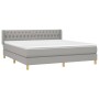 Cama box spring con colchón tela gris claro 180x200 cm de vidaXL, Camas y somieres - Ref: Foro24-3130529, Precio: 562,47 €, D...