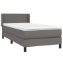 Box spring bed with gray synthetic leather mattress 90x190 cm by vidaXL, Beds and slatted bases - Ref: Foro24-3130695, Price:...