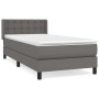 Box spring bed with gray synthetic leather mattress 90x200 cm by vidaXL, Beds and slatted bases - Ref: Foro24-3130761, Price:...